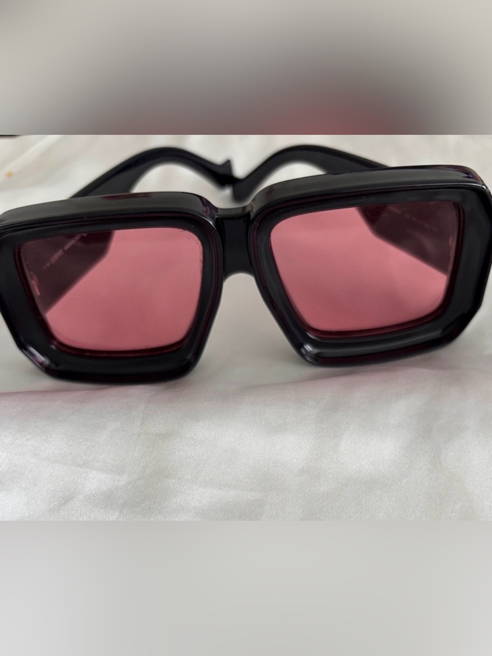 Loewe Black Frame Sunglasses with Pink Lenses
